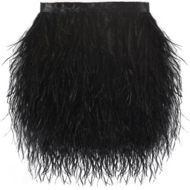 Imagem de Feather Trim SOGUGOM Black Ostrich de 2 jardas e 4 cm para costura