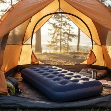 Imagem de Colchão Inflável Liso Solteiro Camping Praia Passeio Viagens Piscina F