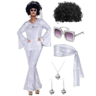 Imagem de Conjunto de fantasias, roupa de discoteca de Halloween dos anos 70 par