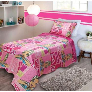 Imagem de Kit Colcha Ultrasonic Barbie Dupla Face Solteiro Jolitex