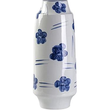 Imagem de Vaso de flores, vaso de cerâmica, retrô, pintados à mão, utensílios de flores azuis e brancas, estilo zen, flores frescas, flores secas, vasos de plantas para sala de estar, vaso de flores, decoração