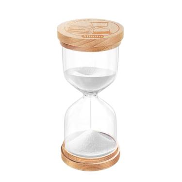 Imagem de Temporizador de areia de 10 minutos, relógio de areia branca de plástico para crianças, ampulheta acrílica inquebrável, pequena ampulheta de 10 minutos para sala de aula, jogo, decorativo (branco de