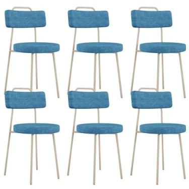 Imagem de Kit 06 Cadeiras Decorativas Estofada Sala Jantar Barcelona Arena L02 L