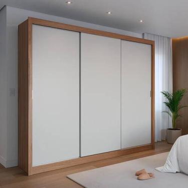 Imagem de Guarda-Roupa Casal 3 Portas de Correr 8 Gavetas Montclair 275 cm - Can