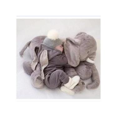 Imagem de Almofada de fixação de elefante de pelúcia cinza 40 cm - Lightbek Offi