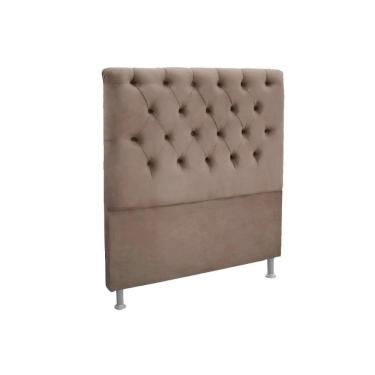 Imagem de Painel de Cama Box Estofada King Embaixatriz Plus Suede Bege - Simbal
