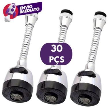 Imagem de Kit Bico Extensor Torneira Duplo Jato 360º Adaptador Flexível Arejador