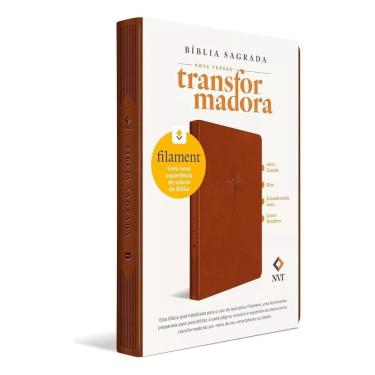 Imagem de Bíblia NVT - Slim - Letra Grande - Marrom, Luxo Couro Sintético - Habilitada Para Filament