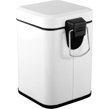 Imagem de Lixeira Retangular 3 Litros Inox Branca 6356003002 Vonder