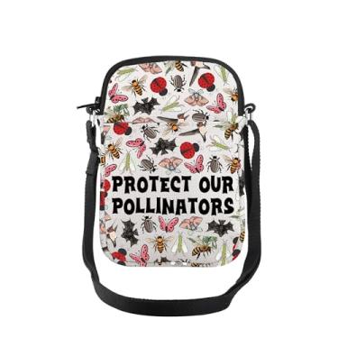 Imagem de TOBGBE Butterflies Bugs Bees Bats Gifts Protect Our Polinators Crossbody Bag Wildlife Nature Lovers Environmentalists Gift, Proteja nosso Mini Cb-us, Tendência
