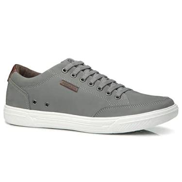 Imagem de Sapatênis Masc Pegada Couro Nobuck Cinza/Conhaque 110403-11 Tamanho:38;Cor:Cinza