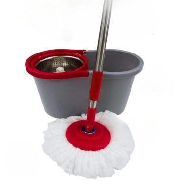 Imagem de Esfregona Centrífuga Rotativa Com Balde Metálico Para Lavar E Secar 9 Litros(Vermelho)