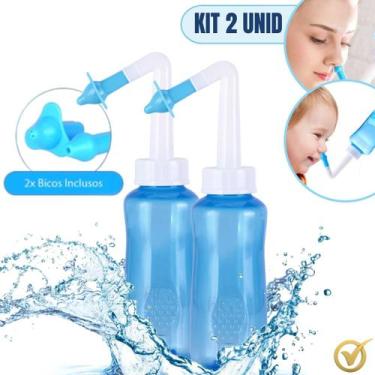 Imagem de Kit 2 Higienizador Nasal Rinite Sinusite Limpador Irrigador De Nariz 3