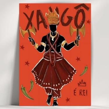 Imagem de Coleção de 62 quadros decorativos Giz - Umbanda e Candomblé - Decoração Orixá - Afro Brasileira - Escolha o seu Orixá! (Clássico, Xangô, 20x14cm)