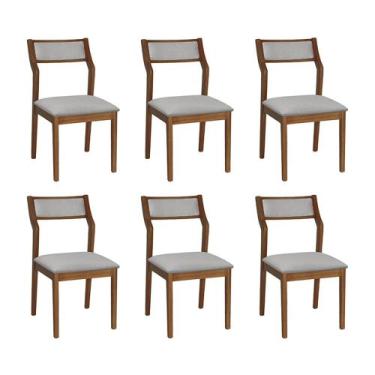 Imagem de Conjunto 6 Cadeiras de Jantar Lagum Conforto Estofada Jequitibá Natura
