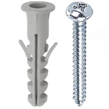 Imagem de Bucha 6mm Nylon Com Parafuso Auto Atarraxante Cabeça Panela 3,9x32 Com Cartela De 06 Peças - Pab413 - Foxmix