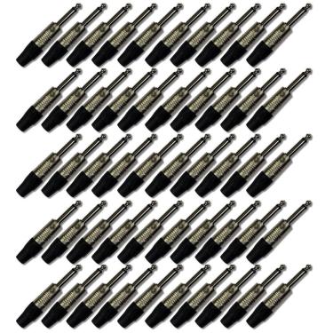 Imagem de Kit 50 Plug P10 Macho Mono Rofissional Soundvoice P10Mn