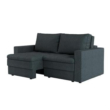 Imagem de Sofá 3 Lugares Retrátil Berna Linho Grafite 180 cm