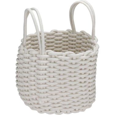 Imagem de Cesta Organizadora Decorativa Home&co Tecido 22x28cm Branco