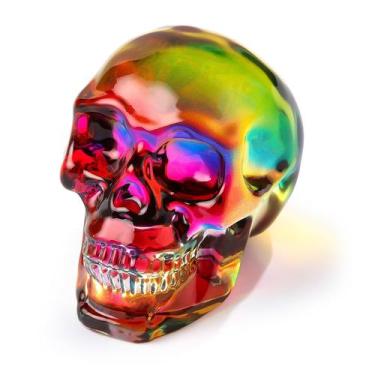 Imagem de Estatueta de caveira de cristal Ornalrist K9 7x5x6cm multicolorida