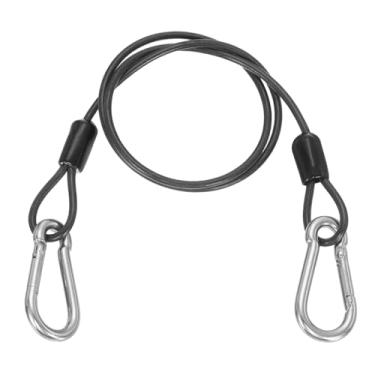 Imagem de PATIKIL Cabo de aço de segurança de 0,5 m (50 cm) com gancho de pressão, 1 peça de corda de fio flexível de laço duplo revestido de PVC, corrente de segurança para bagagem de viagem ao ar livre, cinza