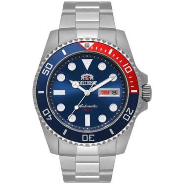 Imagem de Relogio orient automatico azul metal prata f49ss026nh d1sx, PRATA