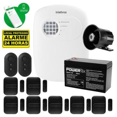 Imagem de Kit Alarme Intelbras C/ 7 Sensores Magnético Black Sem Fio