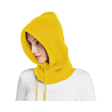 Imagem de Balaclava de Lã Tricotada Unissex para Inverno - Com Cordão e Capuz, A