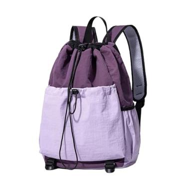 Imagem de Vaveren Mochila com cordão para raquete de tênis Mochila de tênis Bolsa de transporte para raquete de squash Pickleball, Rosa Roxo