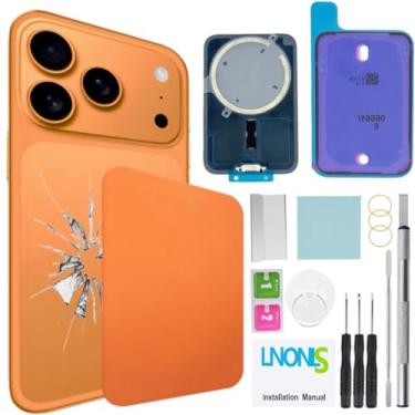 Imagem de LNONLS Substituição de vidro traseiro 17 Pro Max para iPhone 17 Pro Max com kit de ferramentas de reparo profissional à prova d'água Magesafe (laranja cósmico)