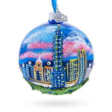 Imagem de Enfeite de Natal com bola de vidro Taipei, Taiwan, 8 cm