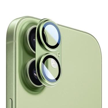 Imagem de Para iPhone 17 Armor Cobertura Completa Metal Fosco Anel Filme (Verde)