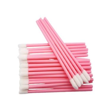 Imagem de 50 pincéis labiais descartáveis, pincel labial com haste vazada, varinhas aplicadoras de batom, ferramenta de maquiagem de beleza