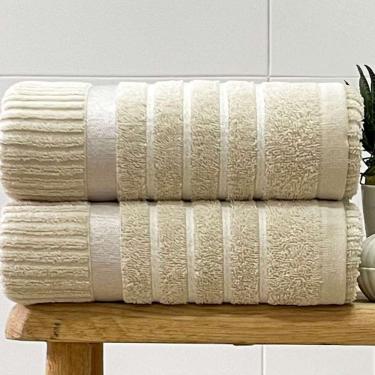 Imagem de Toalha Banhão Fio Penteado Nancy 75x150 Marfim