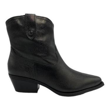 Imagem de Bota Bottero Feminina Couro Metalizado Preto Country Cano Curto 347701-Feminino
