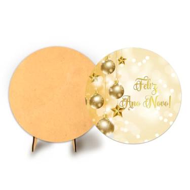 Imagem de Painel Redondo C Elastico 50cm Ano Novo + Suporte MDF (ANV072)