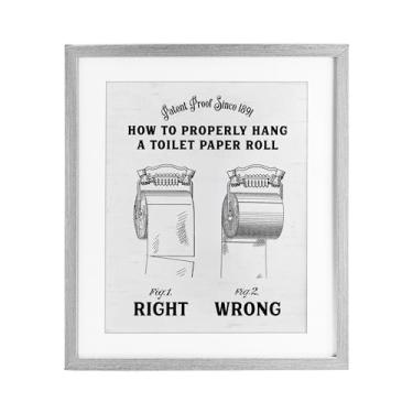 Imagem de Stupell Industries Rolo higiênico Right & Wrong Impressão emoldurada preta sob vidro, design por Lettered and Lined, 16 x 13