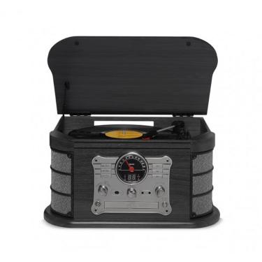 Imagem de Vitrola Raveo Spazio Ebony Toca-Discos Cassete CD Radio USB/SD e Bluetooth Preto 