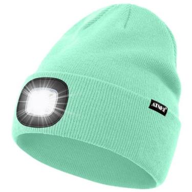 Imagem de Gorro iluminado por LED ATNKE USB recarregável 4 LED