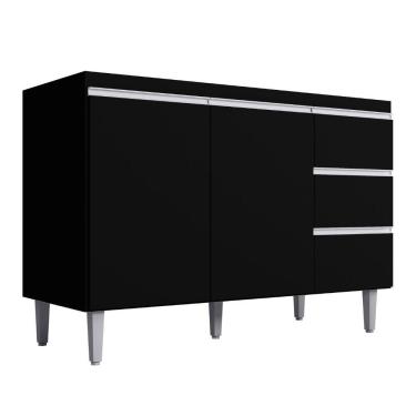 Imagem de Balcão Para Pia Andréia 120 Cm 2 Portas Preto Ajl