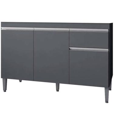 Imagem de Balcão De Pia 120 Cm Talita 3 Portas 1 Gaveta Cinza