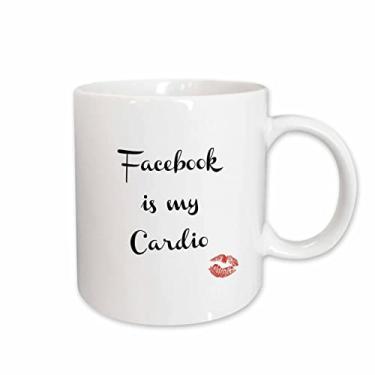 Imagem de 3dRose Caneca de cerâmica Facebook Is My Cardio, 325 ml, branca