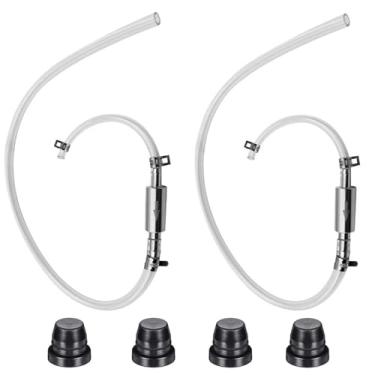 Imagem de Desinflador universal de fluido de freio de 2 peças, mangueira de sangramento de freio, ferramentas de sangramento do sistema de freio, kit de ferramentas de esvaziamento de tubo de válvula de