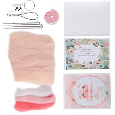 Imagem de Kit de feltragem de agulhas de lã de fibra química DIY Animal Artesanato de brinquedos artesanais para iniciantes Conjunto completo com bancada de espuma Agulhas de puxão e série (188#Porquinho de Balé)