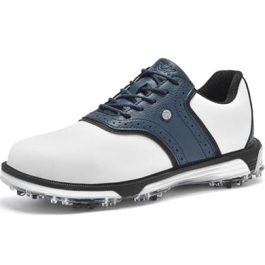 Imagem de DARIBOM Tênis de golfe masculino Traditions sola fixa sem pregos, impermeável, sem pontas, tamanho 38-48, Azul, 44