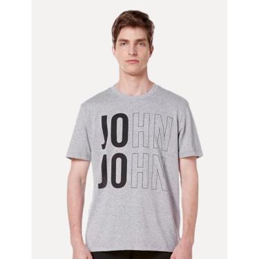 Imagem de Camiseta John John Masculina Regular Fit John Out Cinza Médio Mescla-Masculino