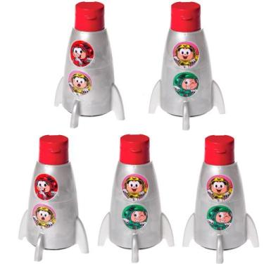 Imagem de Kit 5 Garrafas Giratória Turma da Mônica Lembrança de Festa - Plasútil