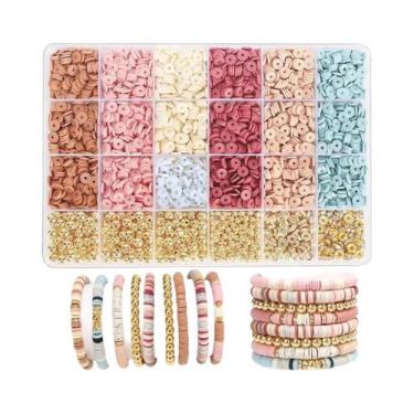 Imagem de Kit De Pulseira De Contas De Argila Dourada DIY Para Fazer Joias, Kit 