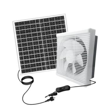 Imagem de Ioensy Ventilador solar extrator de ar versátil com caixa de veneziana exaustor para galinheiro porão casa de animais de estimação banheiro externo, 8inch