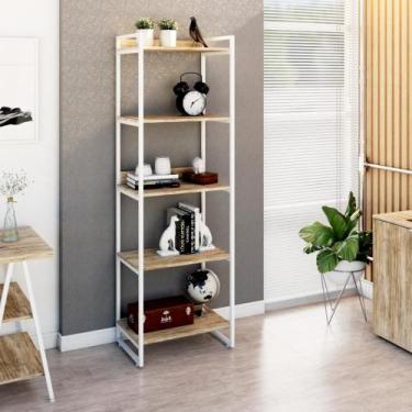 Imagem de Estante Kuadra 60X40X187cm C/05 Prateleiras Estrutura Branca - Compace